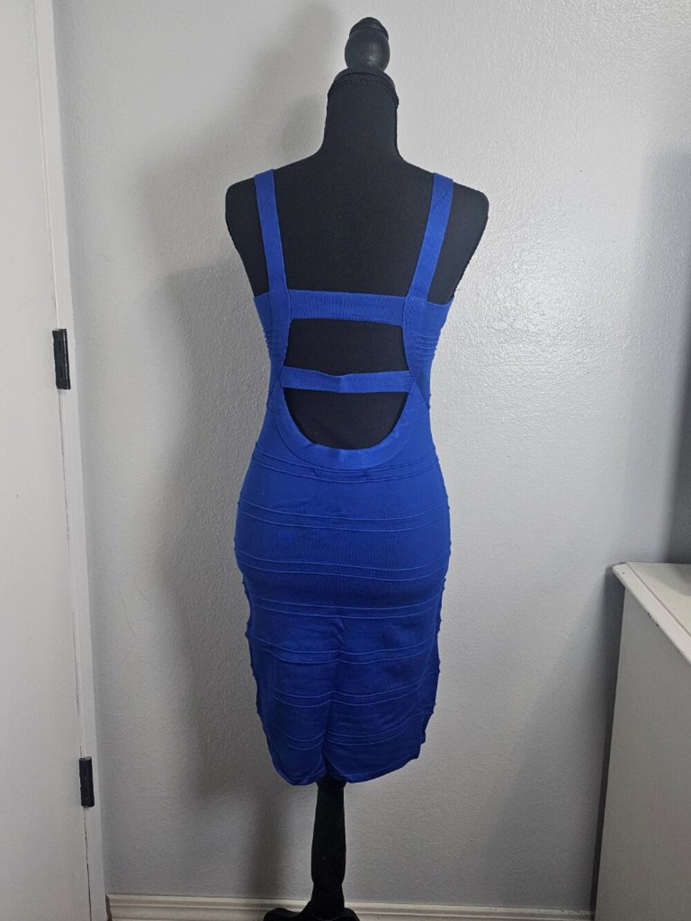 NEW Forever21 Cobalt Blue Bandage Bodycon Strap Dress - Size Medium - Picture 3 of 6